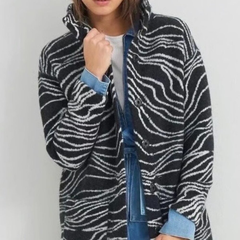 Anthropologie by Maeve Eunice Funnel Neck Cardigan Sweater Coat, Size Large